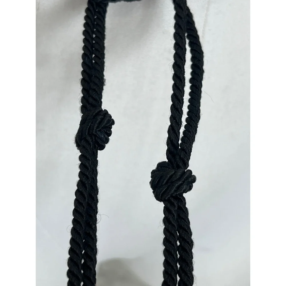 Unique Rope Knotted Belt With Plastic Heart Detail Gold Hardware One Size‎